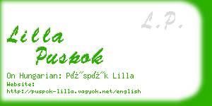 lilla puspok business card